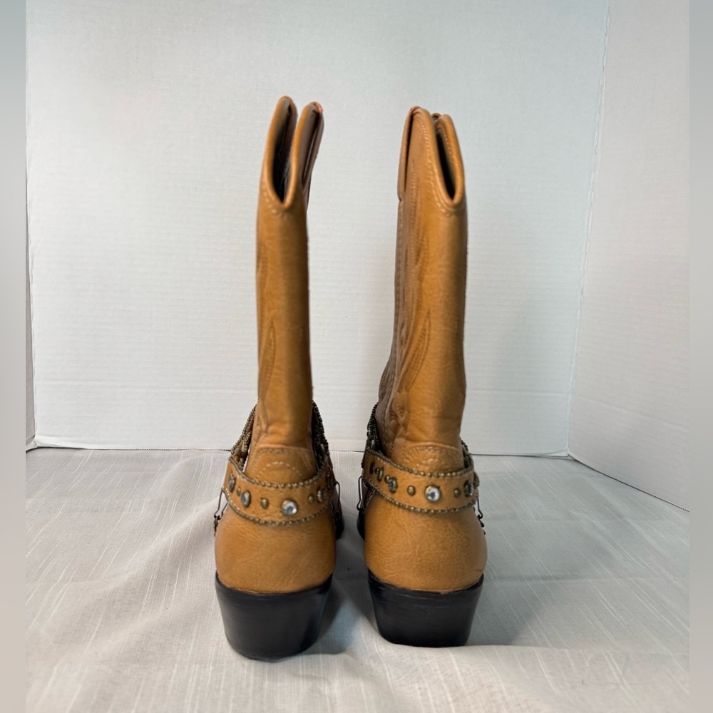 Austin Trading Co. Stylish Tan Cowboy Boots Size 8.5 - Picture 5 of 8
